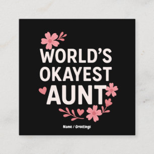 Weltmarkts-Tante Funny Mother-Day-Geschenk Quadratische Visitenkarte