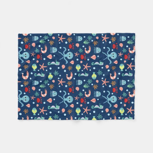 Weltmeer Fleecedecke (Vorderseite (Horizontal))