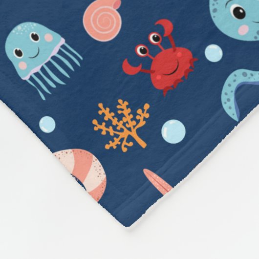 Weltmeer Fleecedecke (Ecke)