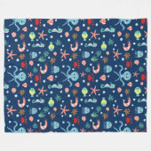 Weltmeer Fleecedecke (Vorderseite (Horizontal))