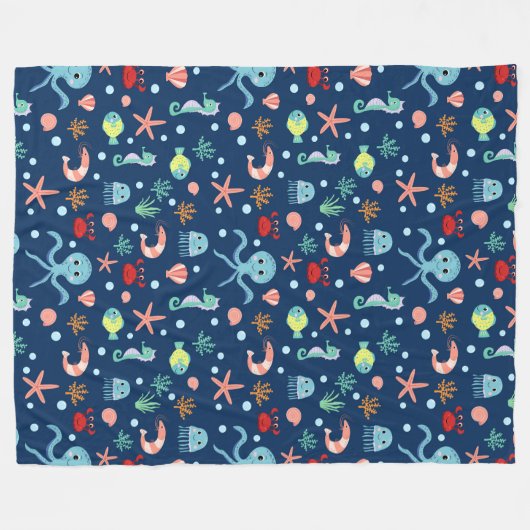 Weltmeer Fleecedecke (Vorderseite (Horizontal))