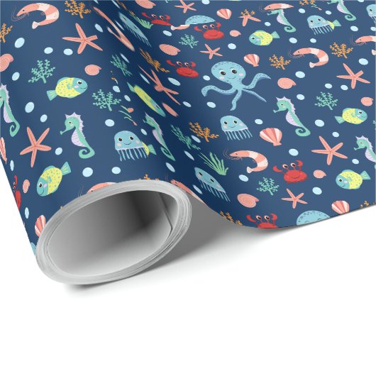 Weltmeer Geschenkpapier (Rolleneckpunkt)