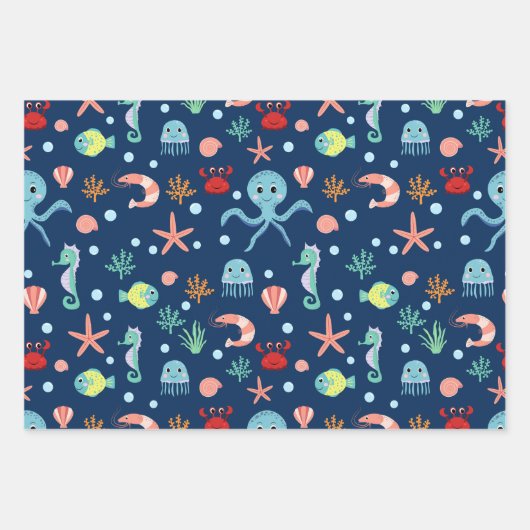 Weltmeer Geschenkpapier Set (Vorderseite 2)