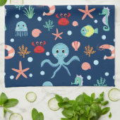 Weltmeer Geschirrtuch (Gefaltet)