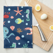 Weltmeer Geschirrtuch (Viertel Falte)