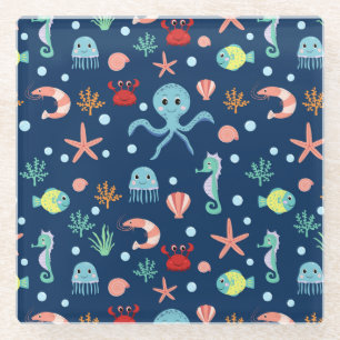 Weltmeer Glasuntersetzer