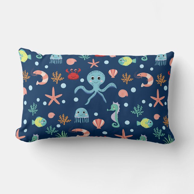 Weltmeer Lendenkissen (Vorderseite)