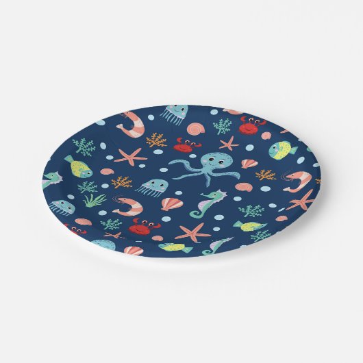 Weltmeer Pappteller (Schrägansicht)