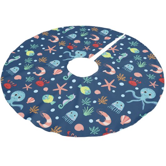 Weltmeer Polyester Weihnachtsbaumdecke (Schrägansicht)