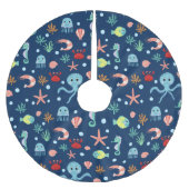 Weltmeer Polyester Weihnachtsbaumdecke (Vorderseite)