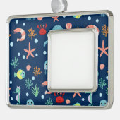 Weltmeer Rahmen-Ornament Silber (Links)