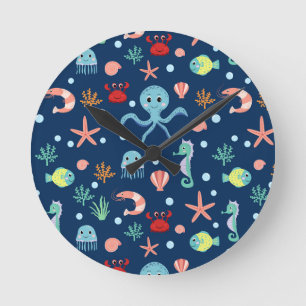 Weltmeer Runde Wanduhr