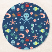 Weltmeer Runder Pappuntersetzer (Vorderseite)