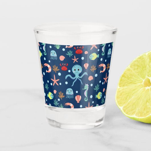 Weltmeer Schnapsglas (Vorderseite)