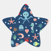 Weltmeer Stern-Aufkleber (Vorderseite)