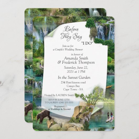 Weltmeere und -flüsse, Seen und Sport Einladung (Vorne/Hinten)