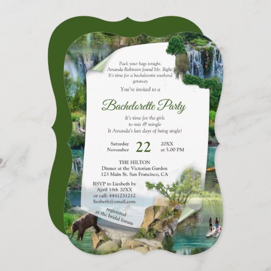 Weltmeere und -flüsse, Seen und Sport Einladung (Vorne/Hinten)