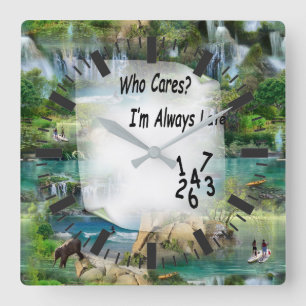 Weltmeere und Flüsse, Seen und Sport Quadratische Wanduhr