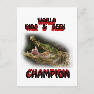 Weltmeister im Bereich Verstecken Postkarte