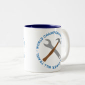 Weltmeister-Verlegenheit es Mann-Geschenk Zweifarbige Tasse (VorderseiteRechts)