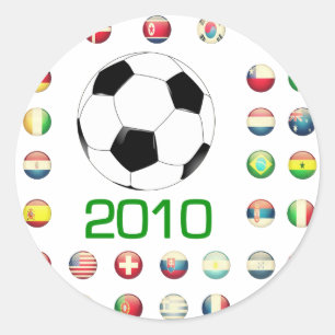 Weltmeisterschaft T - Shirt 2010 Südafrika Runder Aufkleber