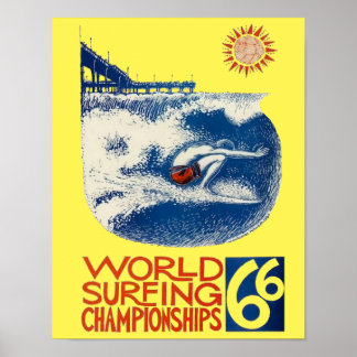 Weltmeisterschaften im Surfen 66" Surf-Poster Poster