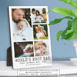 Weltmeistertag der Väter - Welt der besten VATER - Fotoplatte<br><div class="desc">Erstellen Sie eine Gedenktafelanzeige aus 5 Fotos mit einem bearbeitbaren Titel (Beispiel schlägt den BESTEN VATER der WELT vor) und eine zweite und dritte Textzeile für Ihre persönliche Nachricht (das Beispiel schlägt den ersten VATER'S DAY vor). JAHR und Namen) in einem kohlegrauen klassischen Schriftart. FOTO TIPP: Wählen Sie ein Foto...</div>