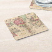 Weltmercator proj Karte durch Mitchell Rechteckiger Pappuntersetzer (angewinkelt)