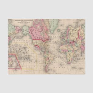 Weltmercator proj Karte durch Mitchell Seidenpapier