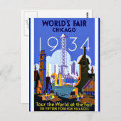 Weltmesse, Chicago 1934 Postkarte (Vorne/Hinten)