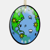 Weltmeteorologische Weihnachtsfeier Keramik Ornament (Rechts)