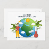 Weltmeteorologischer Tag Feiertagspostkarte (Vorne/Hinten)