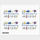 Weltmeteorologischer Tag Rechteckiger Aufkleber (Blatt)