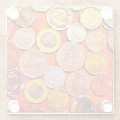 Weltmünzen Glasuntersetzer (Rückseite)