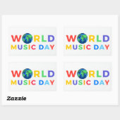 Weltmusiktag Rechteckiger Aufkleber (Blatt)