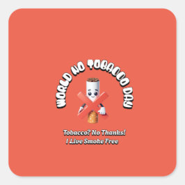 Weltnichtrauchertag Quadratischer Aufkleber