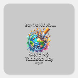 Weltnichtrauchertag Quadratischer Aufkleber