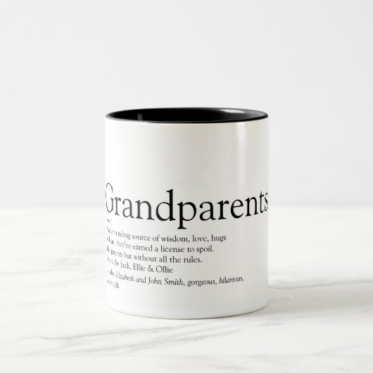 Weltniveau je Großeltern Definition Zweifarbige Tasse (Mittel)