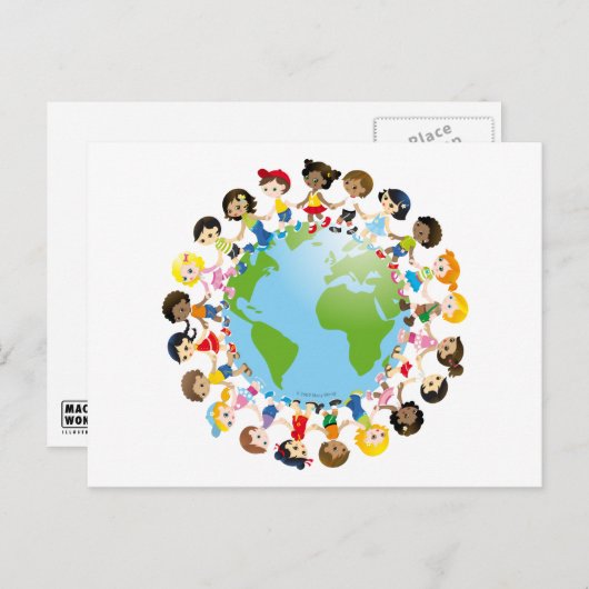 Weltnummer Postkarte (Vorne/Hinten)