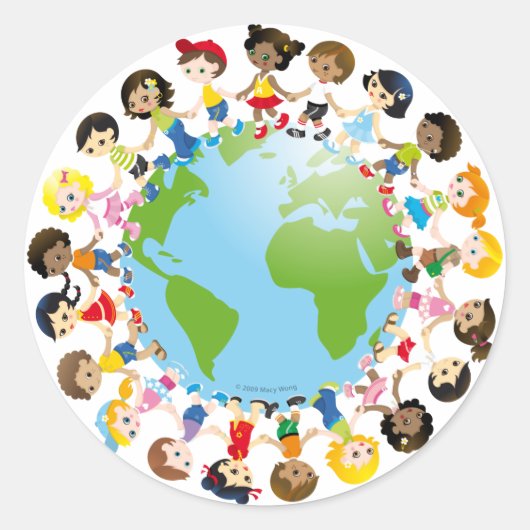 Weltnummer Runder Aufkleber (Vorderseite)