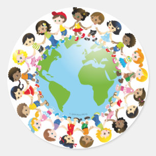 Weltnummer Runder Aufkleber