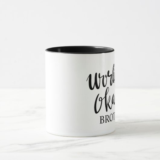 WeltOkayest Bruderschwarzweiss-Kaffee-Tasse Tasse (Zentrum)