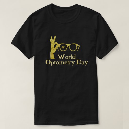 Weltoptometentag Goldene Brille Icon T - Shirt (Design vorne)