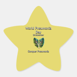 Weltpneumonie-Tag. Erobern Sie die Lungenentzündun Stern-Aufkleber