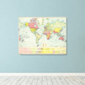 Weltpolitische Landkarte Leinwanddruck (Insitu (Holzboden))