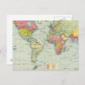 Weltpolitische Landkarte Postkarte (Vorne/Hinten)