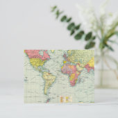 Weltpolitische Landkarte Postkarte (Stehend Vorderseite)