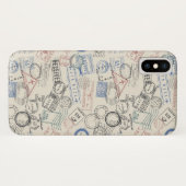 Weltporto-Briefmarken-Muster Case-Mate iPhone Hülle (Rückseite (Horizontal))