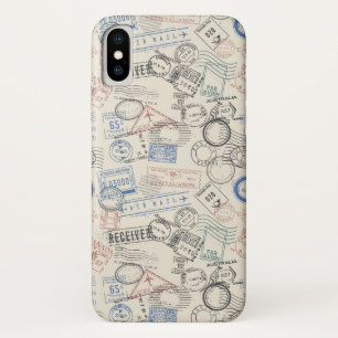 Weltporto-Briefmarken-Muster Case-Mate iPhone Hülle