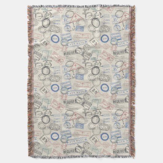 Weltporto-Briefmarken-Muster Decke (Vorderseite Vertikal)